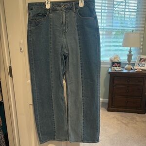 Women’s Blue Jeans - old navy extra high rise sky hi wide leg